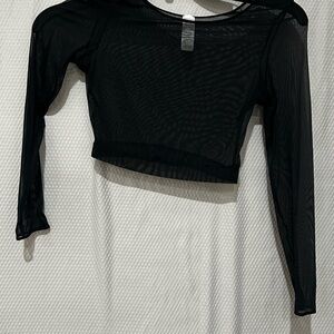 Spanx’s Black  Sheer Long Sleeve Top